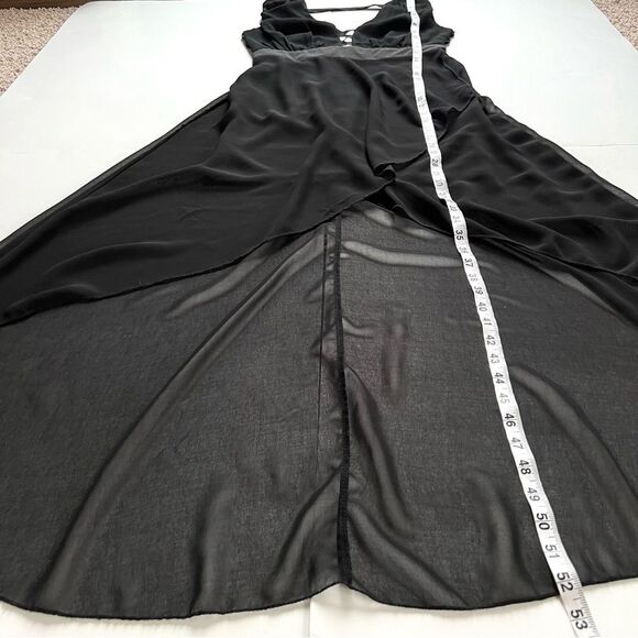 Charlotte Russe Y2K Whimsygoth Witchcore Black Asymmetrical Hem Sleeveless Dress - Picture 8 of 15